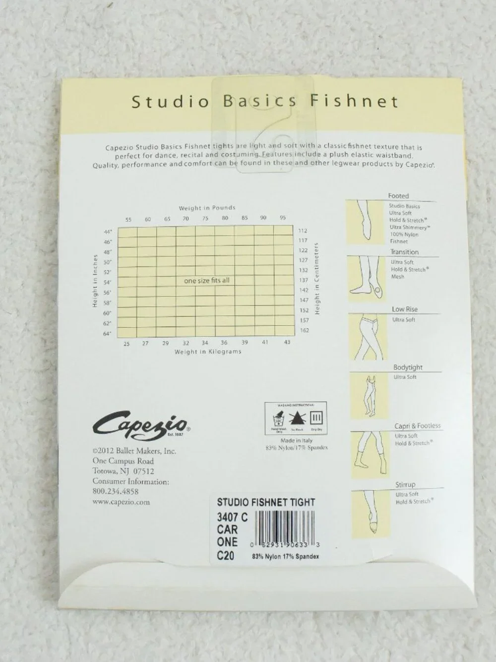 *Capezio* Classic Studio Basics Fishnets Caramel/Tan - One Size - NEW!